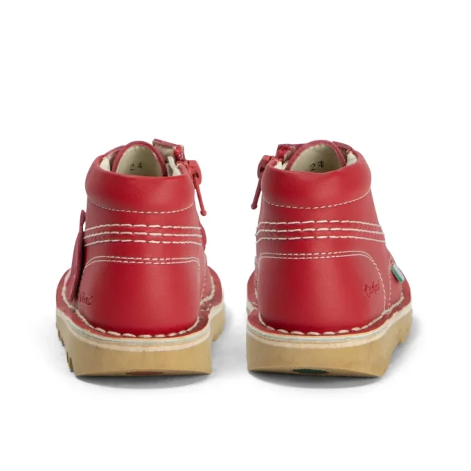 Kick Hi Hi Zip de piel sintética para niños unisex, rojo