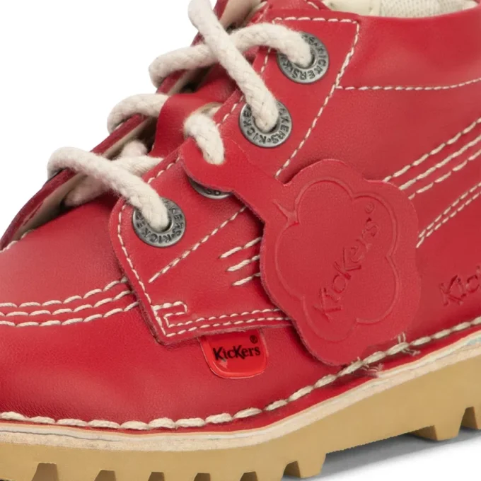 Kick Hi Hi Zip de piel sintética para niños unisex, rojo