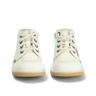 Kick Hi Hi Zip para niños unisex, alternativa al cuero, blanco