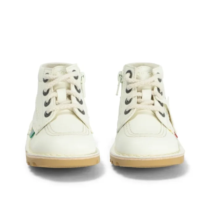Kick Hi Hi Zip para niños unisex, alternativa al cuero, blanco