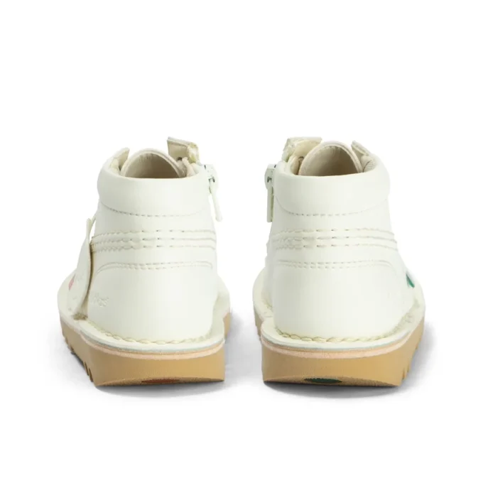 Kick Hi Hi Zip para niños unisex, alternativa al cuero, blanco
