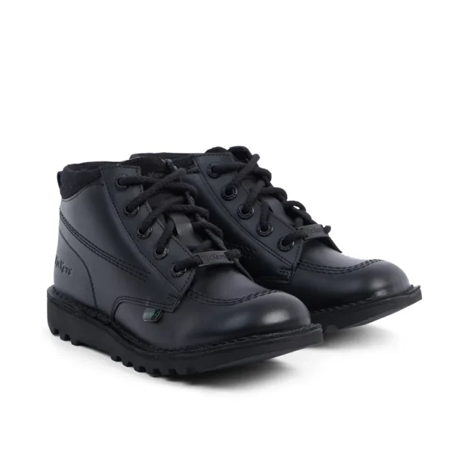 Kick Hi Mix Mesh Leather Black para jóvenes unisex