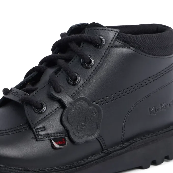 Kick Hi Mix Mesh Leather Black para jóvenes unisex