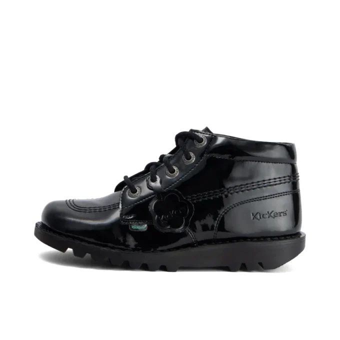 Kick Hi para mujer, piel sintética, charol, negro