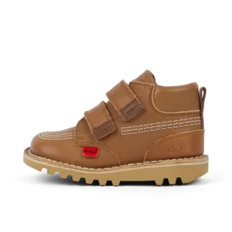 Kick Hi Roll de piel color tostado, unisex para niños
