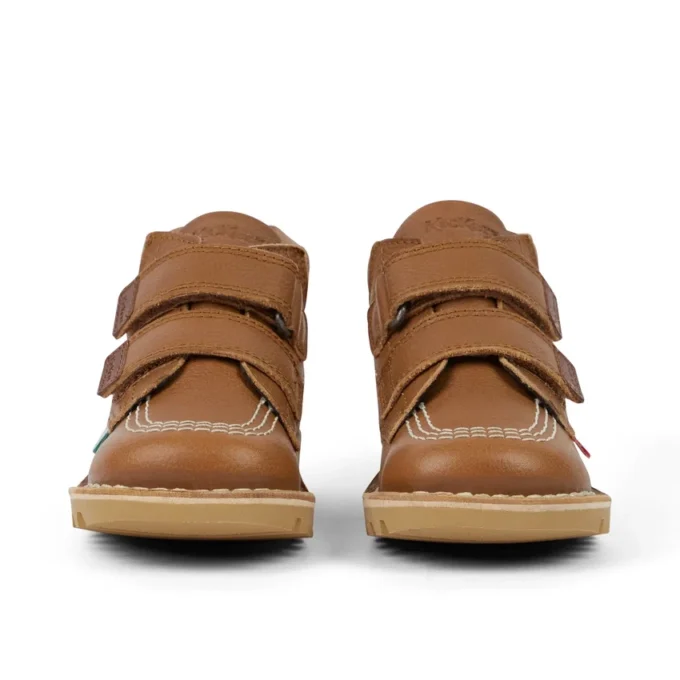 Kick Hi Roll de piel color tostado, unisex para niños