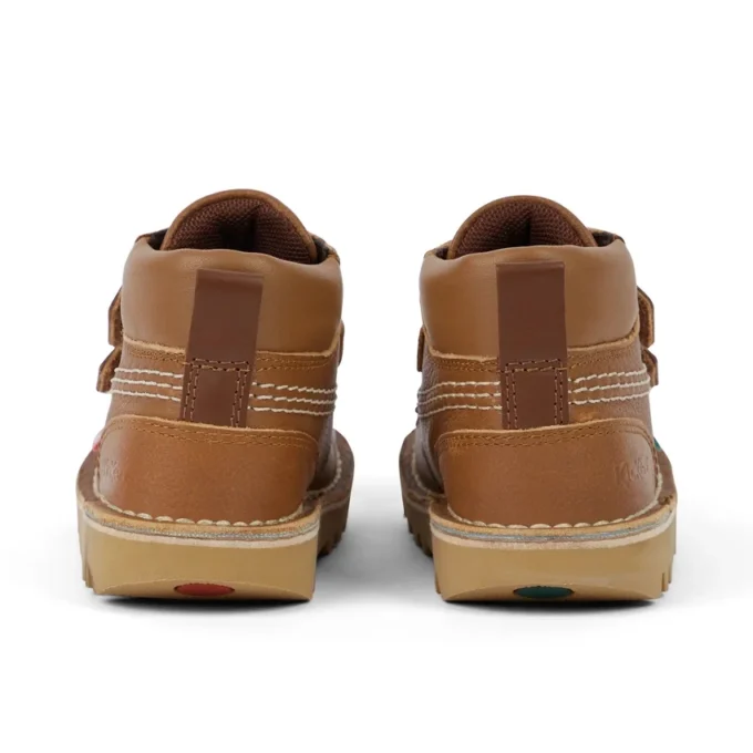 Kick Hi Roll de piel color tostado, unisex para niños