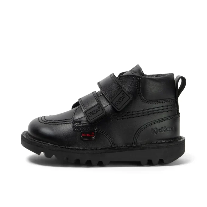 Kick Hi Roll de piel para niño, negro