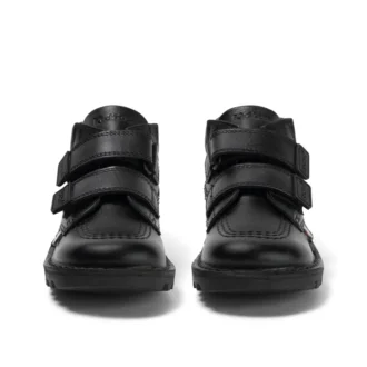 Kick Hi Roll de piel para niño, negro
