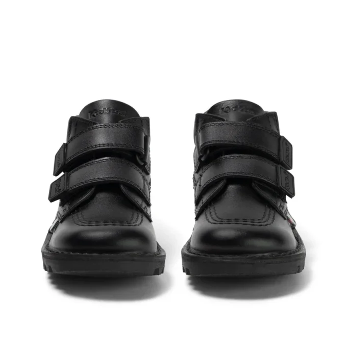 Kick Hi Roll de piel para niño, negro