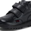 Kick Hi Roll de piel para niño, negro