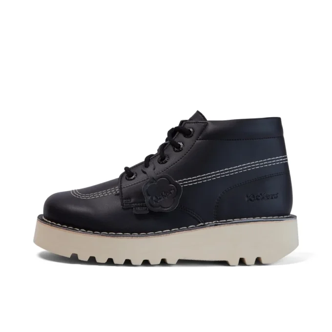 Kick Hi Stack de cuero alternativo para adultos unisex, negro