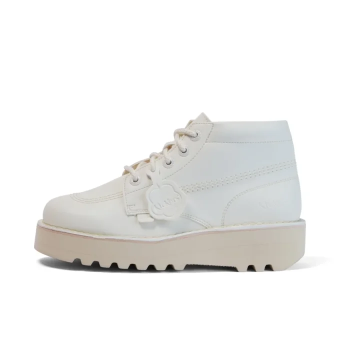 Kick Hi Stack para adultos unisex, imitación de cuero, blanco