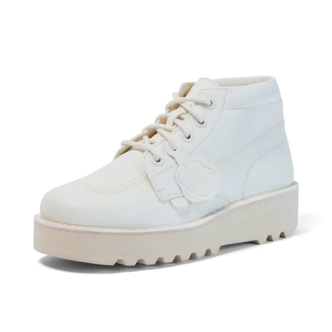 Kick Hi Stack para adultos unisex, imitación de cuero, blanco