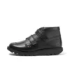 Kick Hi Vel de cuero negro unisex para jóvenes