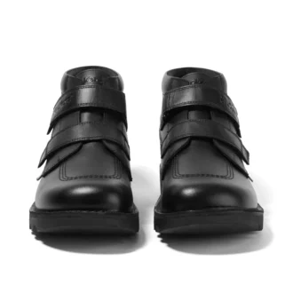 Kick Hi Vel de cuero negro unisex para jóvenes