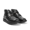 Kick Hi Vel de cuero negro unisex para jóvenes