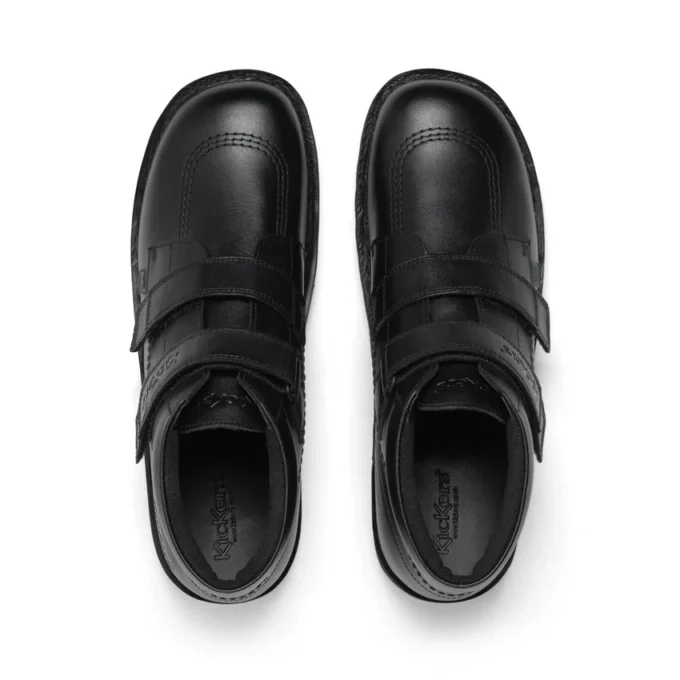 Kick Hi Vel de cuero negro unisex para jóvenes