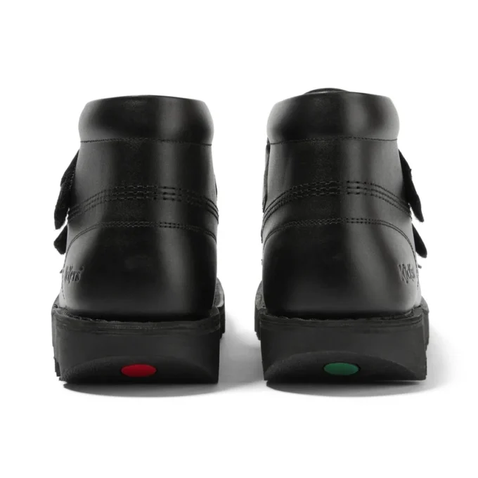 Kick Hi Vel de cuero negro unisex para jóvenes