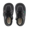 Kick Hi Zip de cuero para niños, unisex, negro/blanco