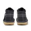 Kick Hi Zip de cuero para niños, unisex, negro/blanco