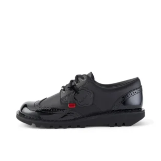 Kick Lo Brogue de cuero para mujer, negro