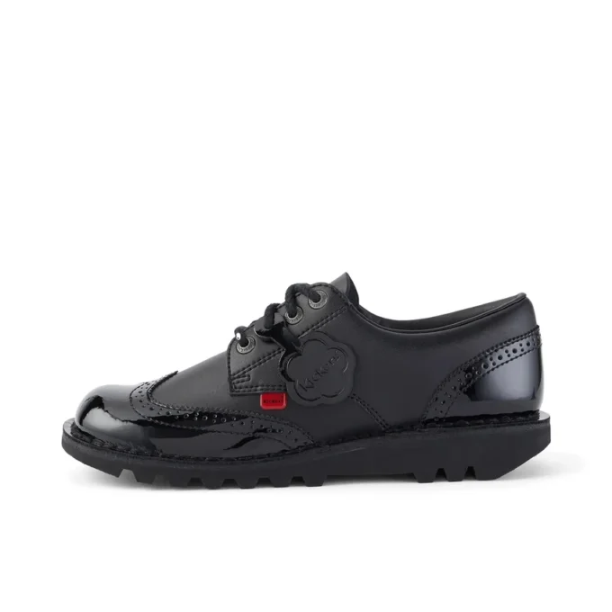 Kick Lo Brogue de cuero para mujer, negro
