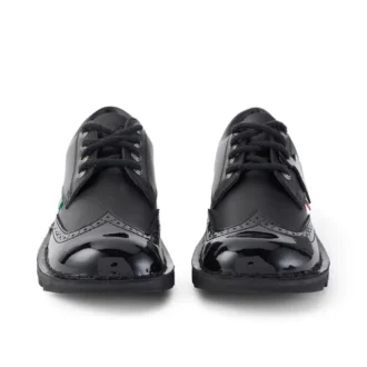 Kick Lo Brogue de cuero para mujer, negro