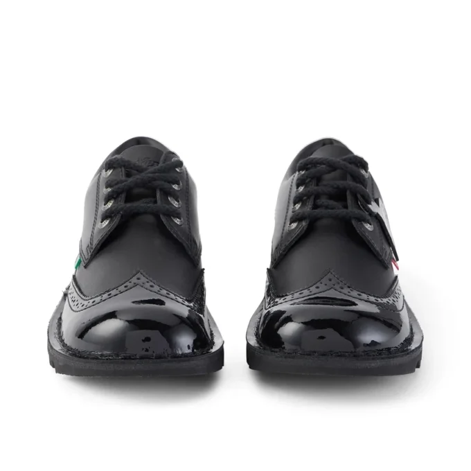 Kick Lo Brogue de cuero para mujer, negro