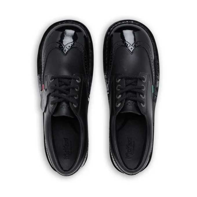 Kick Lo Brogue de cuero para mujer, negro