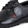 Kick Lo Brogue de cuero para mujer, negro