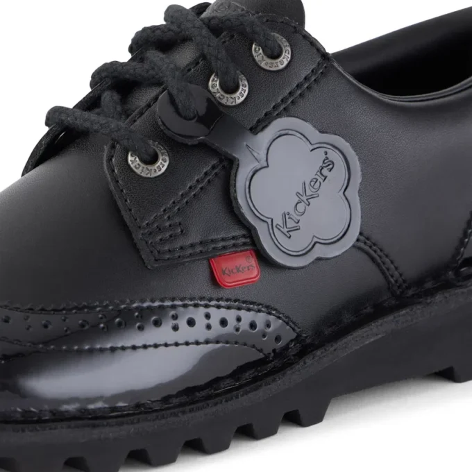 Kick Lo Brogue de cuero para mujer, negro