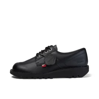 Kick Lo de cuero negro para hombre adulto