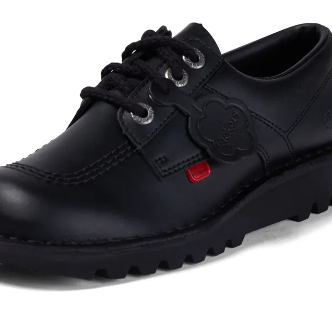 Kick Lo de cuero negro para hombre adulto