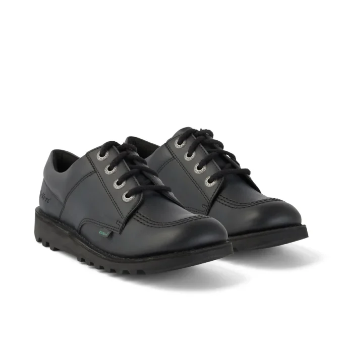 Kick Lo de cuero para jóvenes unisex, color negro alternativo