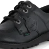 Kick Lo de cuero para jóvenes unisex, color negro alternativo