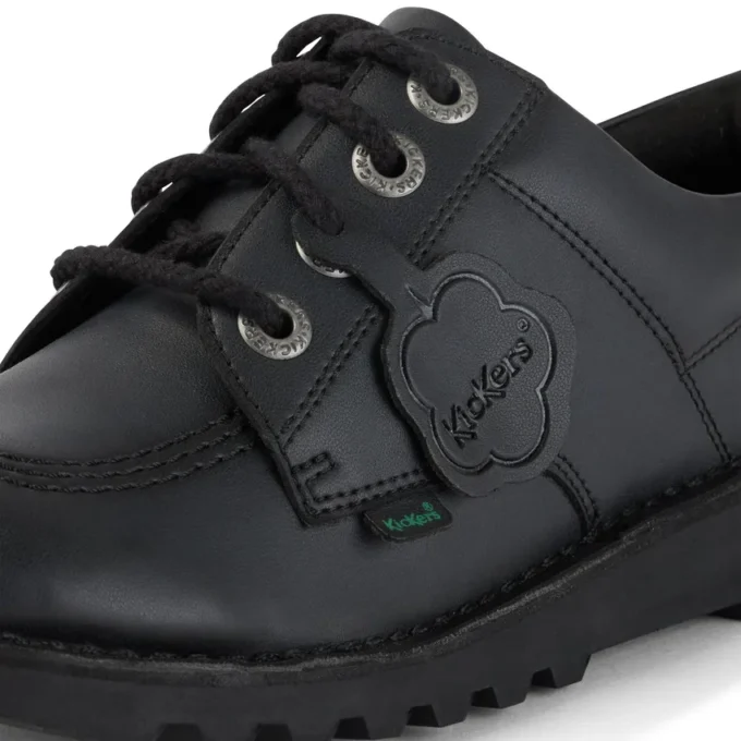 Kick Lo de cuero para jóvenes unisex, color negro alternativo