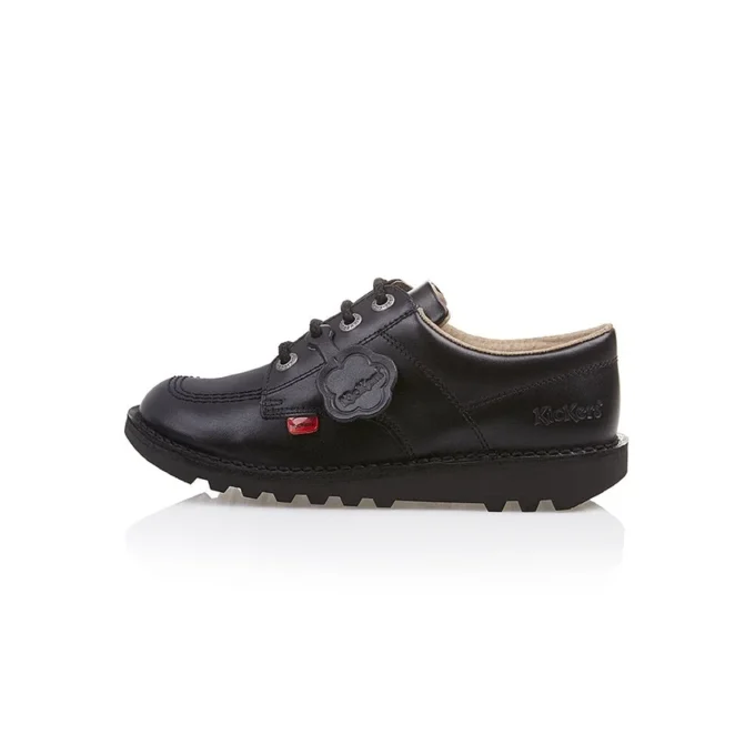 Kick Lo de cuero para jóvenes unisex, negro