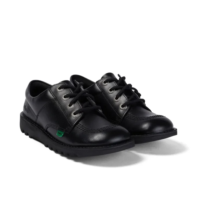 Kick Lo de cuero para jóvenes unisex, negro