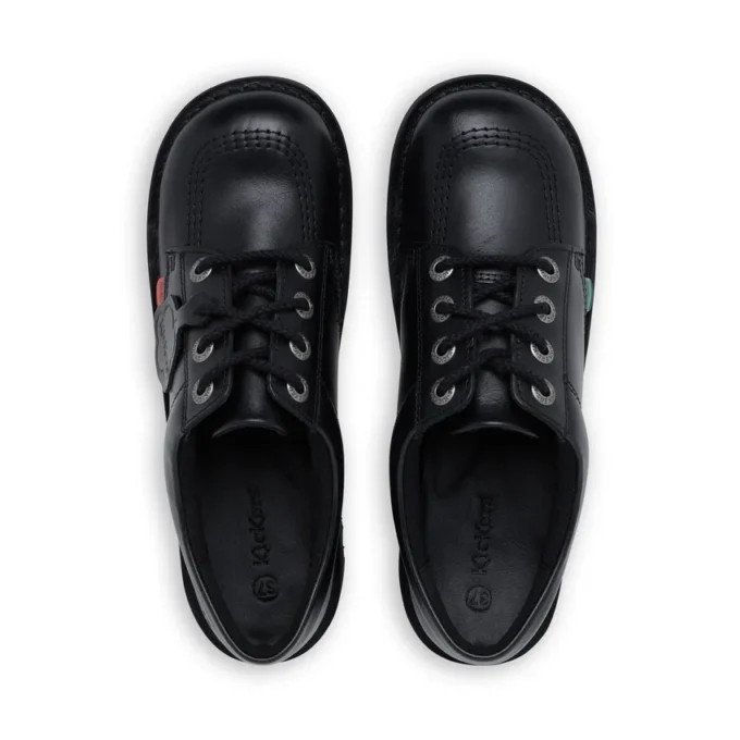 Kick Lo de cuero para jóvenes unisex, negro