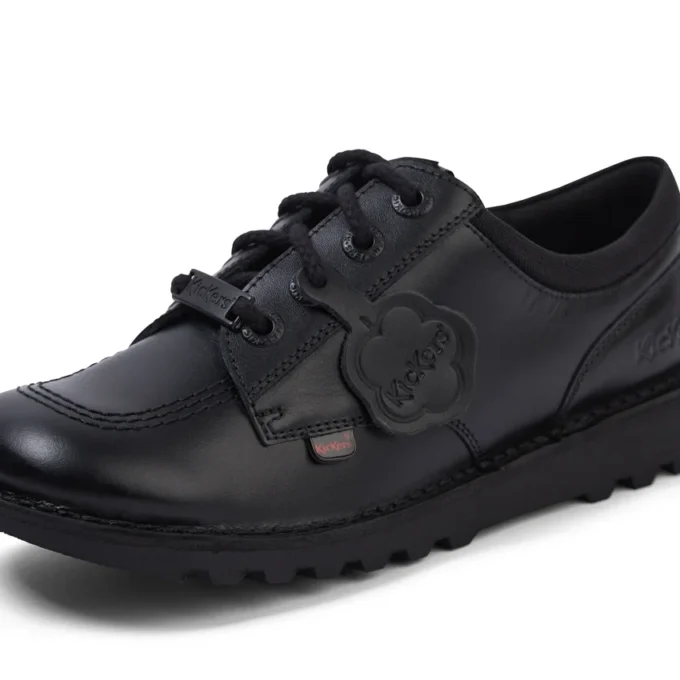 Kick Lo Mix Mesh Leather Black unisex para jóvenes