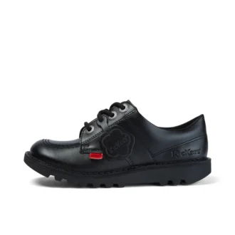 Kick Lo unisex para niños, de piel, negro