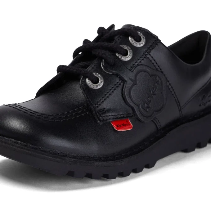 Kick Lo unisex para niños, de piel, negro