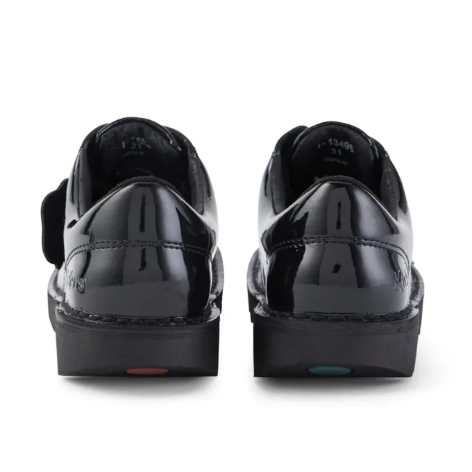 Kick Lo unisex para niños, piel charol negra