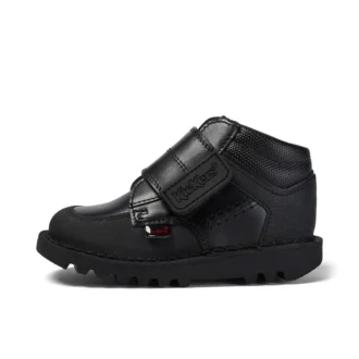 Kick Mid Scuff de piel para niño, negro