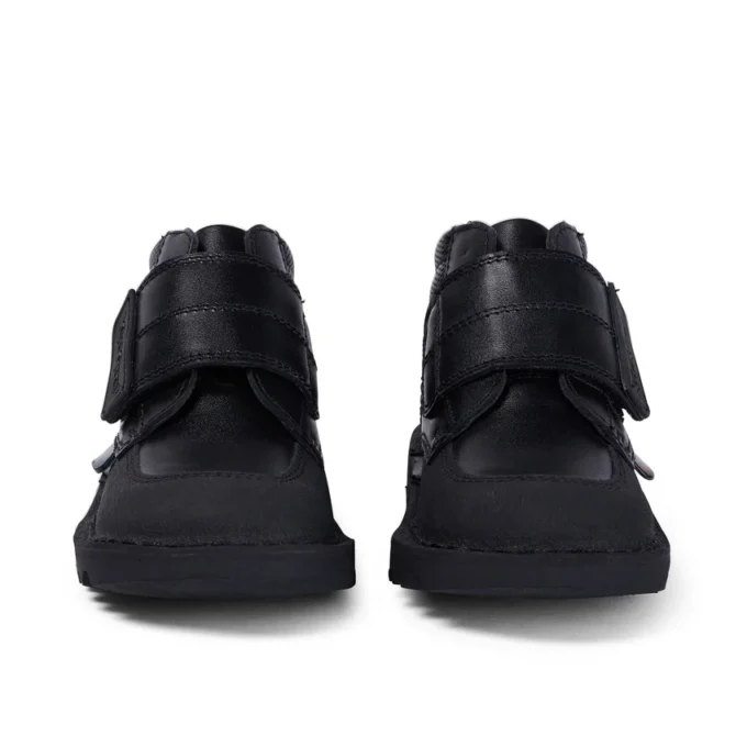 Kick Mid Scuff de piel para niño, negro