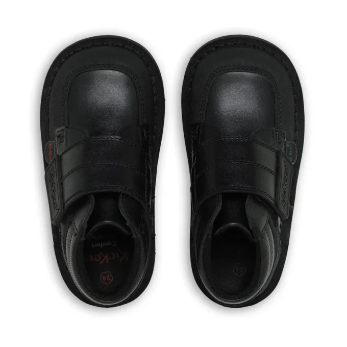 Kick Mid Scuff de piel para niño, negro