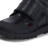 Kick Mid Scuff de piel para niño, negro