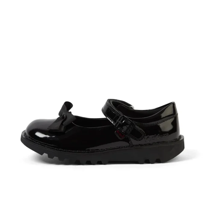 Kick MJ Bow de charol negro para niñas