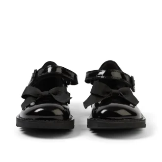 Kick MJ Bow de charol negro para niñas